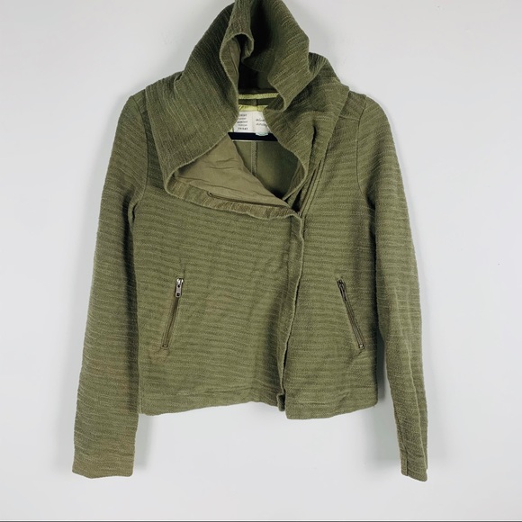 Anthropologie Jackets & Blazers - Anthropologie Saturday Sunday knit hooded Moto jacket full zip casual green XS